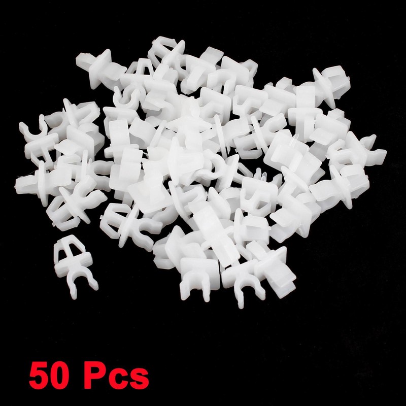 12mm x 7mm Hole Hood Prop Rod Clip Support Clamp Holder White 50pcs for Car