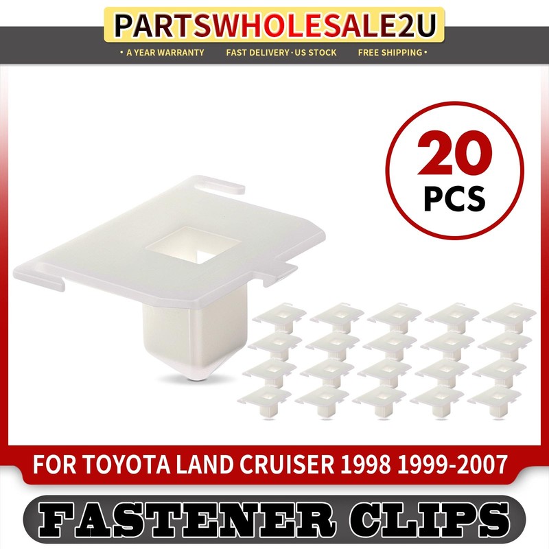 20Pcs 10mm x 10mm Nylon Moulding Fasteners Clips for Toyota Land Cruiser 98-07