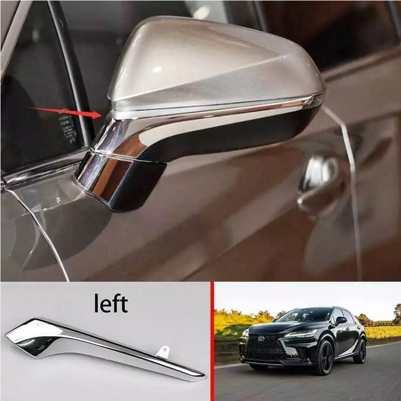 Chrome ABS Left Side Rearview Mirror Strip trim Replace For Lexus NX RX 2015-24