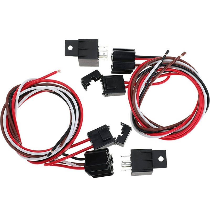 185/175 Car Dual Electric Fan Relay Wiring Harness Thermostat Sensor 40 AMP Kit