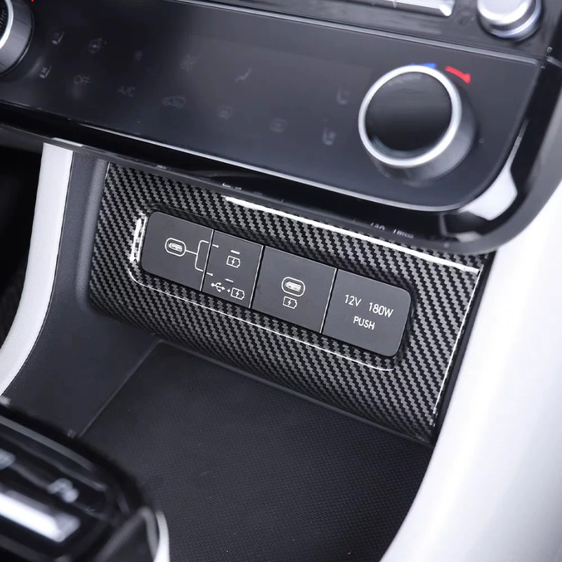 Carbon Fiber USB Type-C Power Panel Cover Trim 1pcs For Hyundai Sonata 2024-2026 gallery