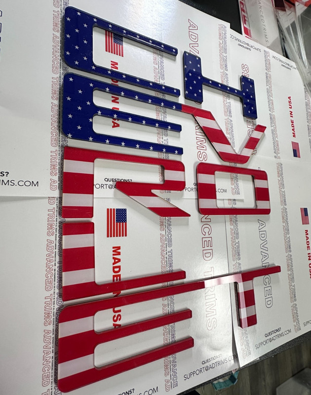 3D US FLAG RAISED TAILGATE LETTERS FOR 2023 2024 2025 2026 COLORADO