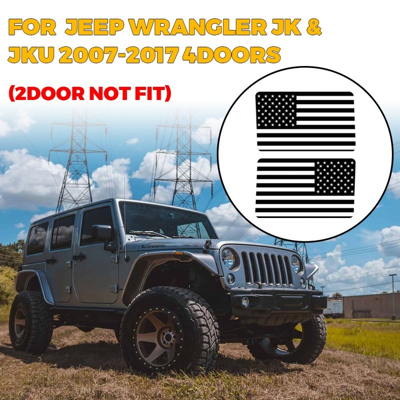 Car US Flag Rear Window Decal Vinyl Stickers Decor For Jeep Wrangler JK 2011-18 gallery