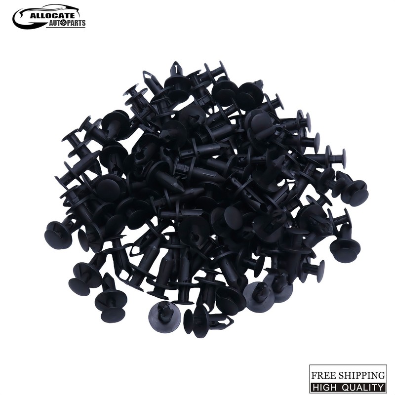 100x 8mm Bumper Clips Retainer Auto Car Plastic Rivets Fastener Fender Push US gallery