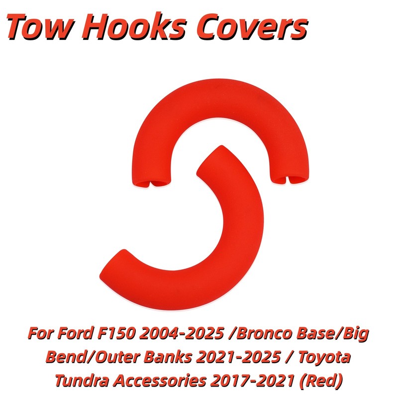 Tow Hooks Covers For 2004-25 Ford F150 2021-25 Bronco Base/Big Bend/Outer Banks