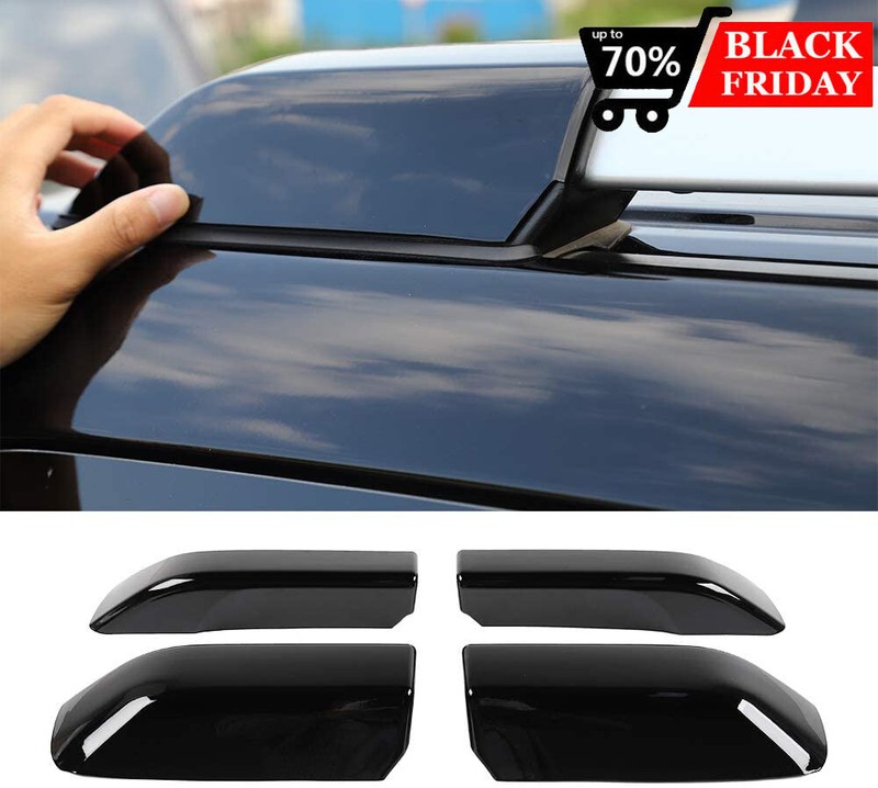 4Pcs Roof Rails Rack End Cap Protection Cover Black for 4Runner 2010-19