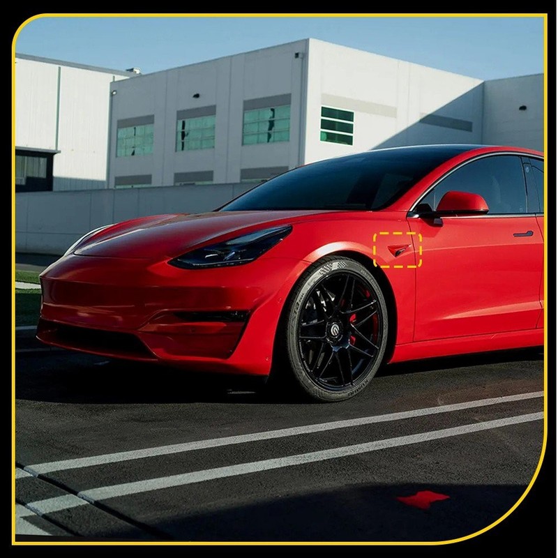 Red Side Fender Camera Vent Cover Decor For Tesla Model 3 S X Y 2015-2023 1-5SET gallery