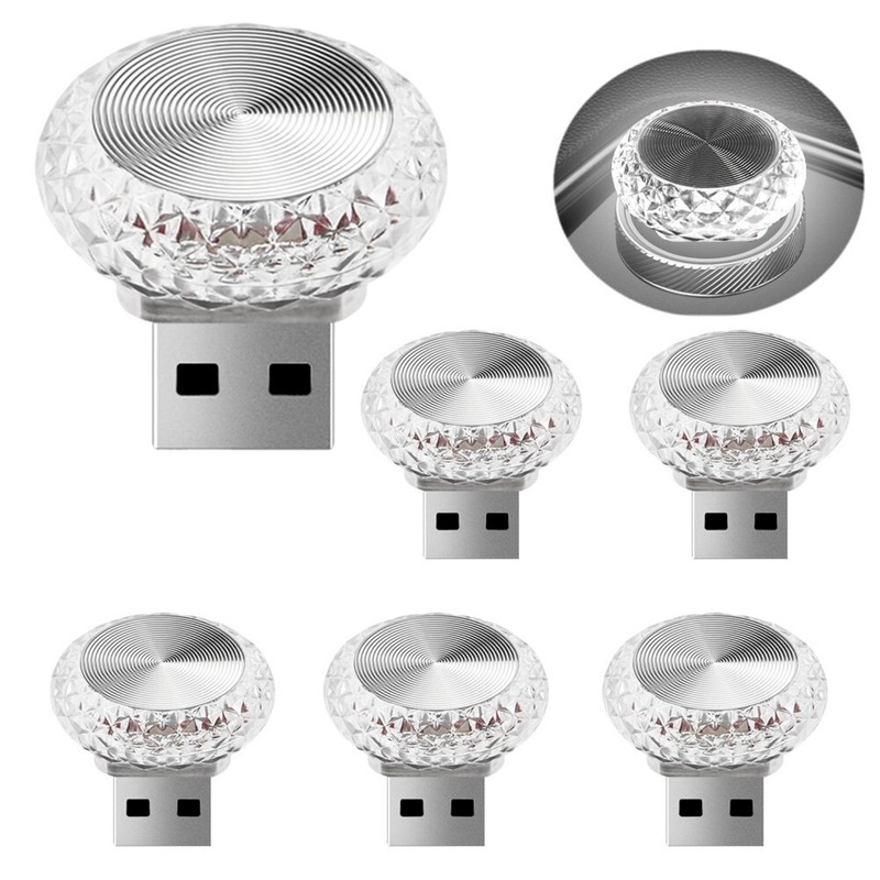 12PCS USB LED Car Interior Atmosphere Lamp Mini USB Atmosphere Night Light Decor