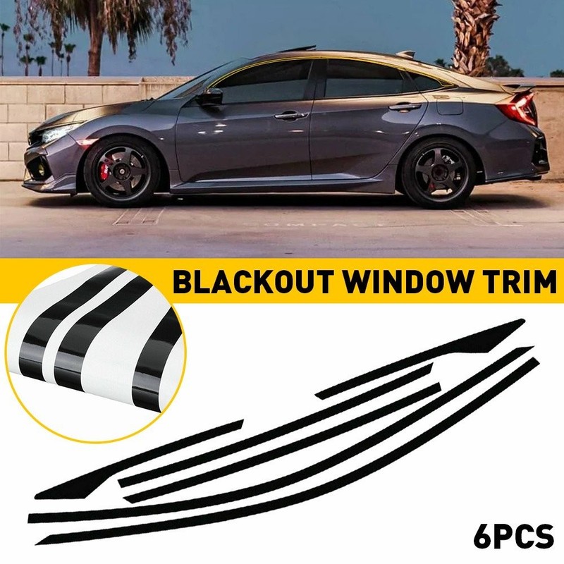 2016-2021 For Honda Civic Sedan Chrome Delete Blackout Window Trim matte Black