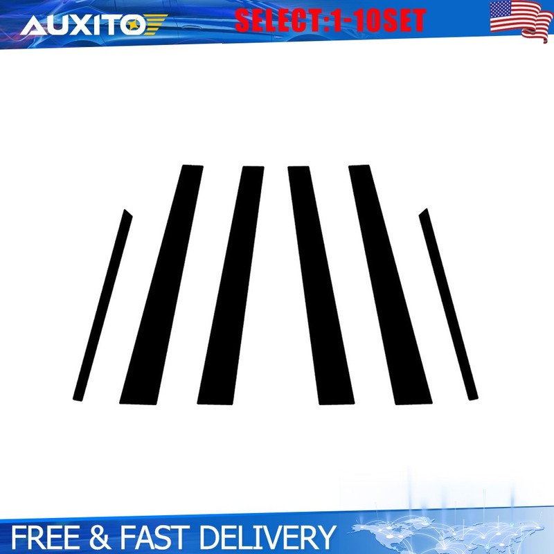 For Lexus LS430 2001-06 Glossy Black Pillar Posts Window Door Trim Covers 6-60X