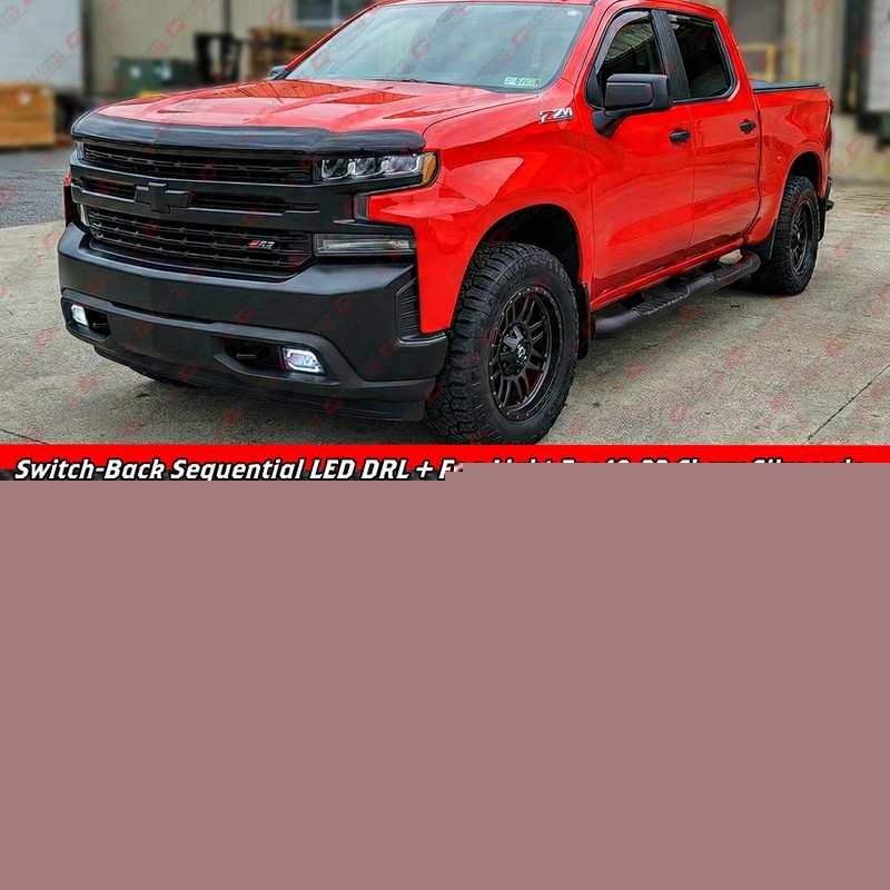 For 2019-22 Chevy Silverado Projector LED Fog Light Lamp W/ Dual Sequential DRL