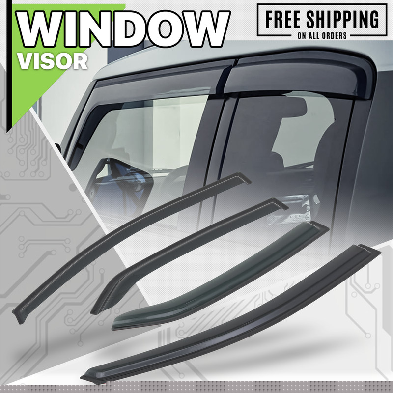 Tape-On Window Visor Shade Vent Wind Rain Deflector fit 07-11 Toyota Yaris 4-DR