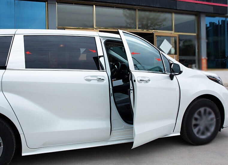 For Toyota Sienna 2021-2024 stainless chrome Window Center BC Pillar Cover Trim gallery