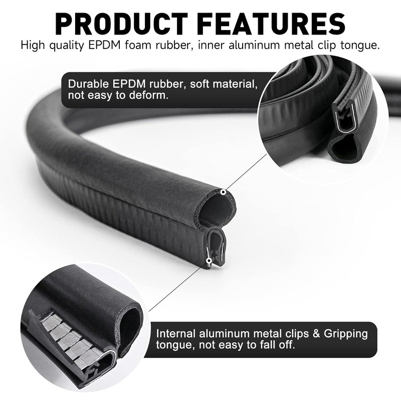 13FT U Shape Rubber Seal Weather Strip Door Edge Moulding Trim For Honda Models gallery