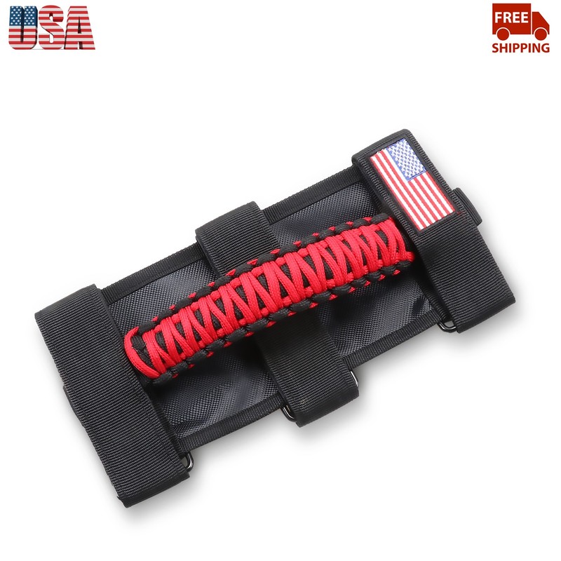 4x Red Roll Grab Handle Off Road Accessories For Jeep Wrangler TJ JK JL 1997+ US gallery