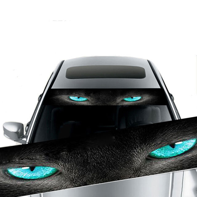 Car Front Window Decal 3D Blue Eye Shadow Graphic Vinyl Sticker Waterproof gallery