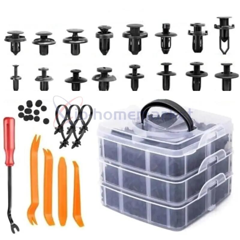 650Pcs Car Retainer Auto Fasteners Push Trim Plastic Clips Pin Rivet Bumper Kit gallery