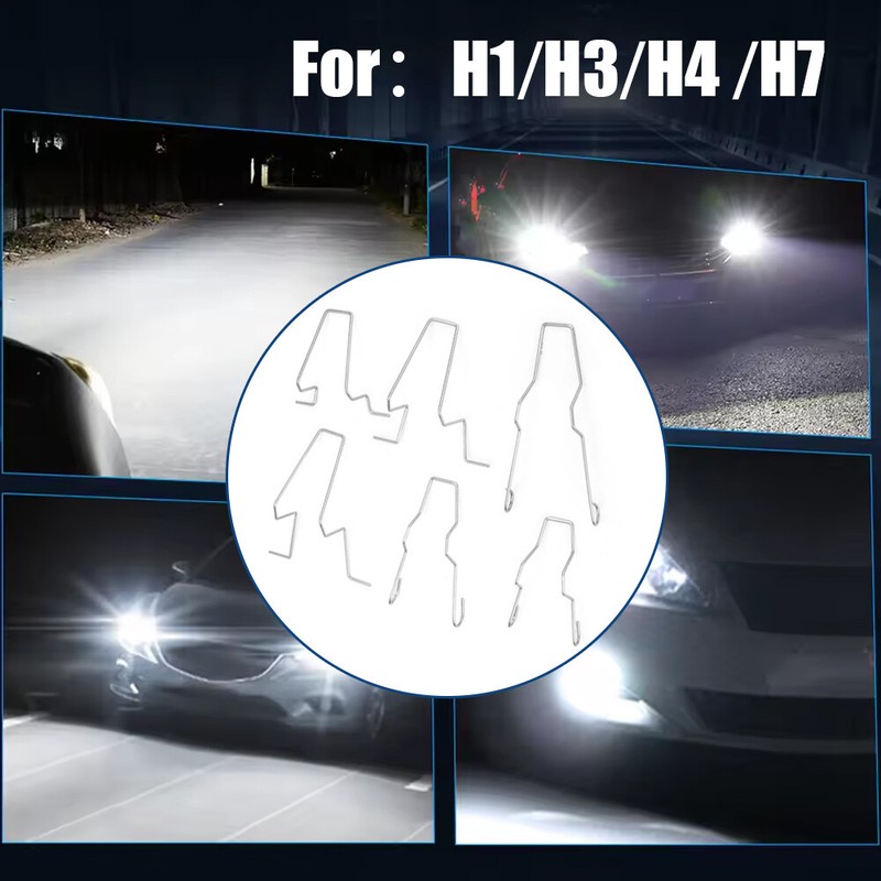 6x Car Headlight Bulb Spring Clips Car Headlamp Light Bulb Retainer Spring Trims gallery