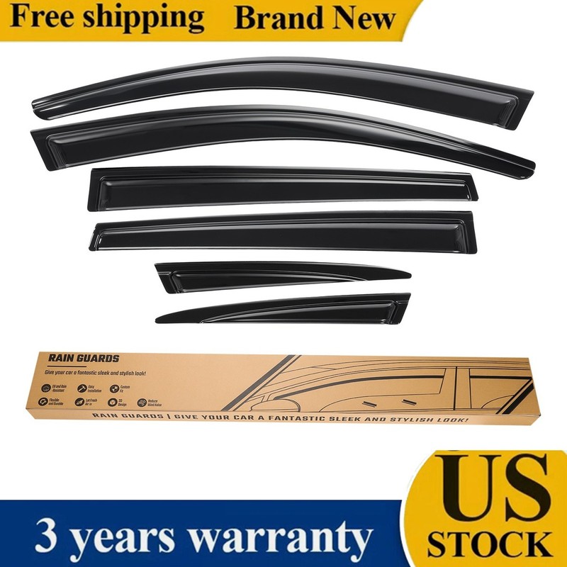 Window Visors Rain Guards Vent Shade Deflector 6pc Set for 2017-2022 Honda JDM