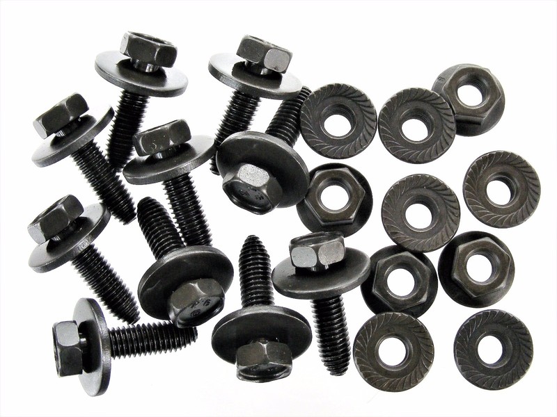 TOYOTA 8mm Body Bolts & Nuts- M8-1.25 x 30mm Long- 13mm Hex- 20pcs (10ea)- #128
