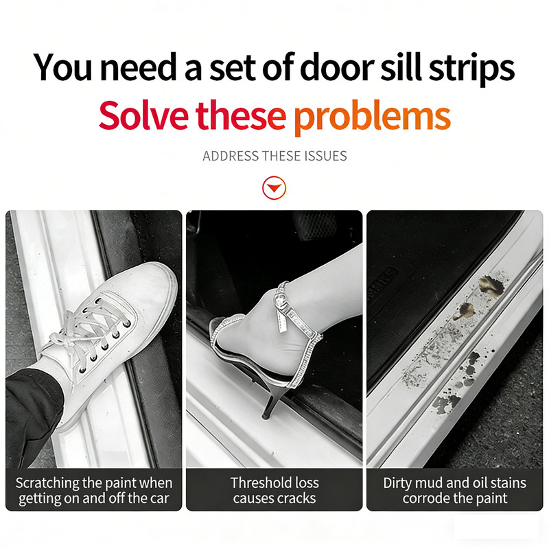 4PCS Door Threshold Protection Self Adhesive Sill Guards Customized For Toyota gallery