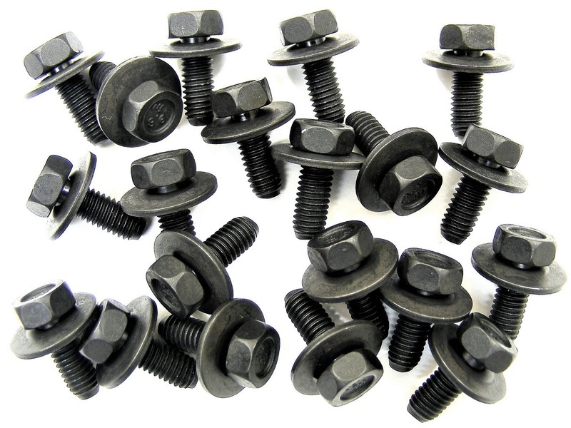 For Nissan Body Bolts- M6-1.0 x 16mm Long- 10mm Hex- 17mm Washer- 20 bolts- #180