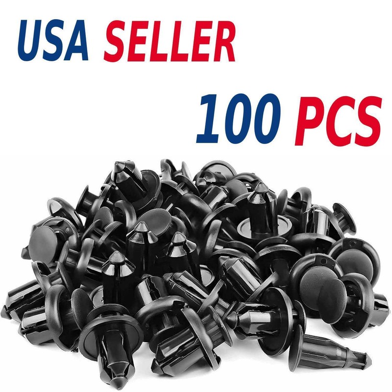 100PCS 10mm Bumper Clips Retainer Auto Car Plastic rivets Fastener Fender Push++