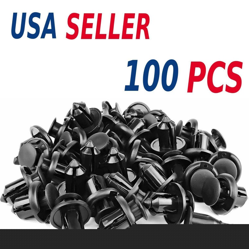 100x Car 10mm Dia Hole Plastic Rivets Fastener Auto Fender Bumper Push Pin Clips