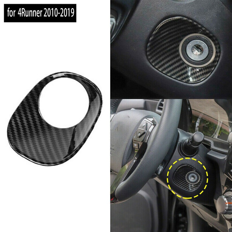 Carbon Fiber Ignition Switch Lock Trim Cover Bezel Fit For 4runner 2010-2019
