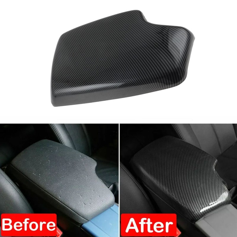 Carbon Fiber Texture Center Console Armrest Box Trim Panel for BMW 320i gallery