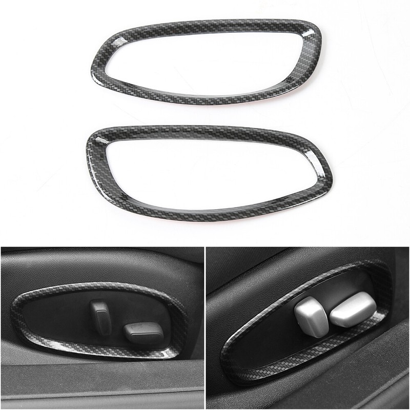 2pcs Seat Adjust Switch Button Ring Cover Trim For Chevrolet Camaro 2017+ Carbon gallery