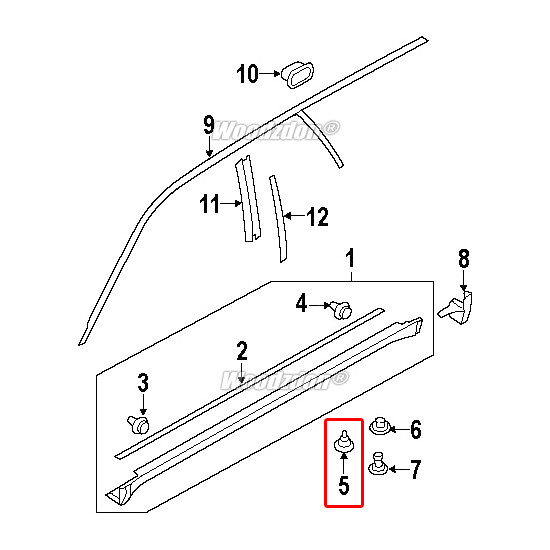 12 Rocker Moulding Clip Side Skirt Push Retainer For Subaru Impreza Forester WRX gallery