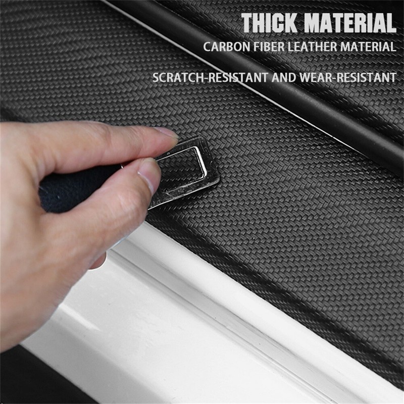 4X For BMW X1/X3/X5 M5 Series Carbon Fiber Door Plate Sill Scuff Cover Protector gallery