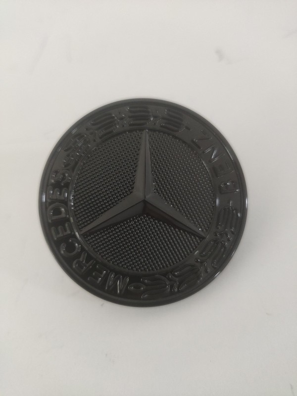 Fit for Black Hood Emblem Matte Front Laurel Wreath Badge Mercedes Benz 57mm gallery