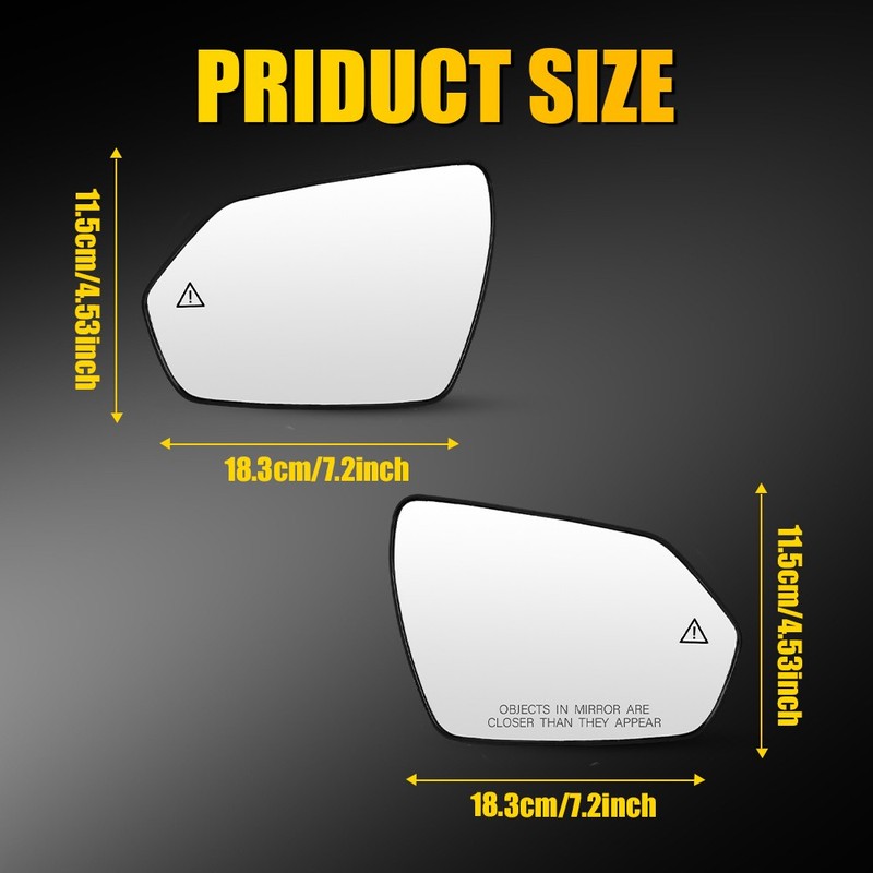LH RH Mirror Glass W/ Blind Spot Heated For Hyundai Elantra 2021-25 87621-AA180 gallery