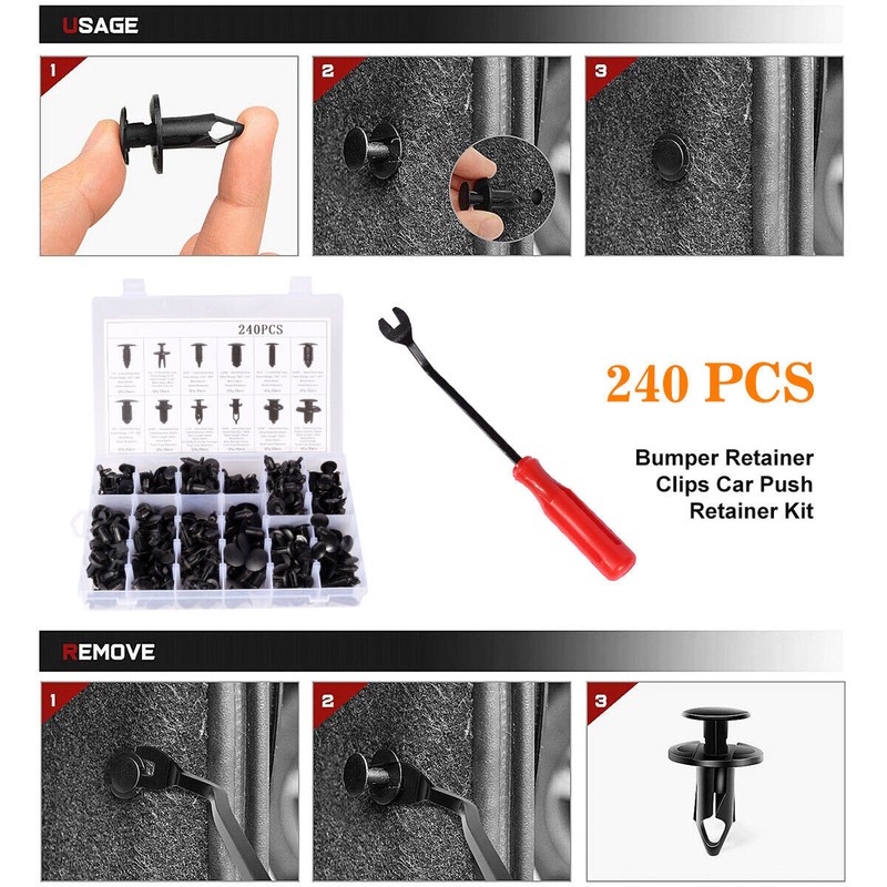 For Subaru 100Pcs Bumper Hood Clips Retainer Rivet Fastener Fender Push Pin US gallery