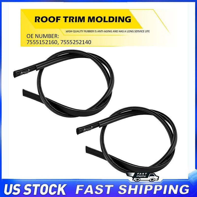 2x Outer Roof Drip Moulding Trim Rubber Seal Strip Black For 16-2022 Honda HR-V