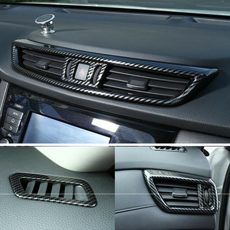 For Nissan Rogue Sport 2017-2022 ABS Carbon Fiber Air Vent Outlet Cover Trim gallery