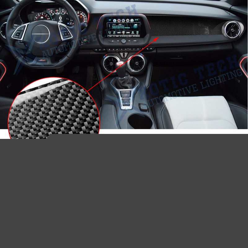 Real Carbon Fiber Copilot Dashboard Panel Trim Decal For Chevy Camaro 2016-23
