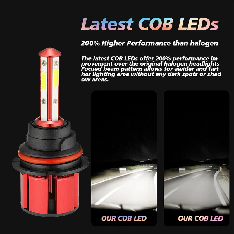 4SIDE 9007 HB5 LED Headlight Bulb Conversion Kit High Low Beam 6000K Super White gallery