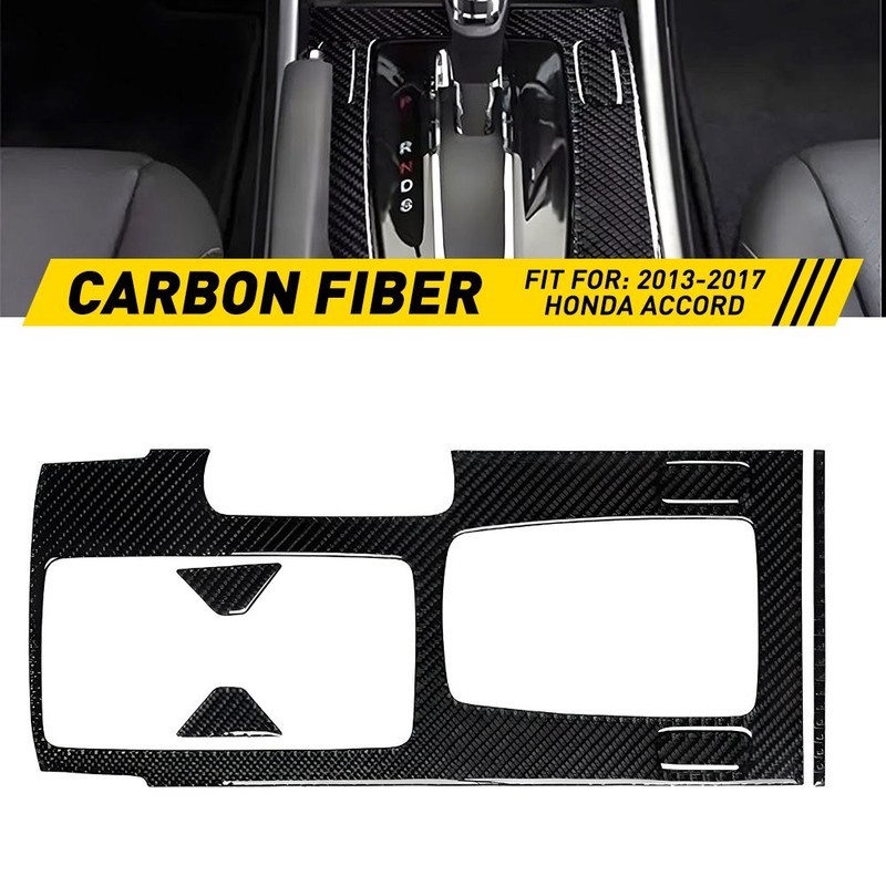 For 2013-2017 Accord 6Pcs Honda Carbon Interior Fiber Gear Shift Set Cover Trim