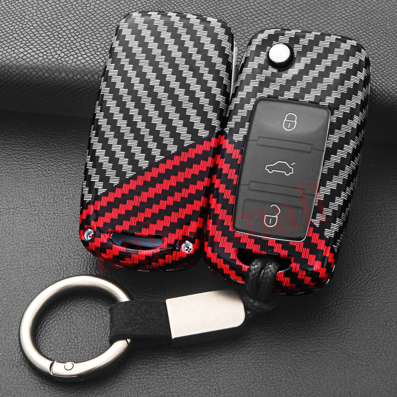 Flip Key Fob Case Cover Key Chain For VW Golf MK6 Tiguan Polo Jetta Beetle