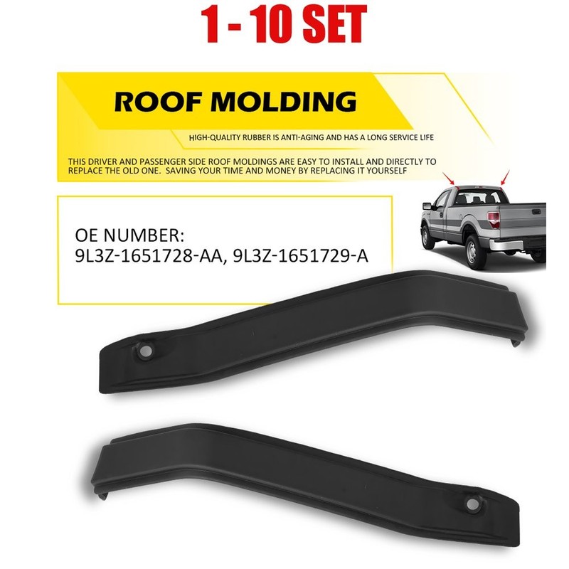 For 2009-2014 FORD F-150 BLACK ROOF TOP Corner TRIM MOLDING Left&Right Set 2-20X
