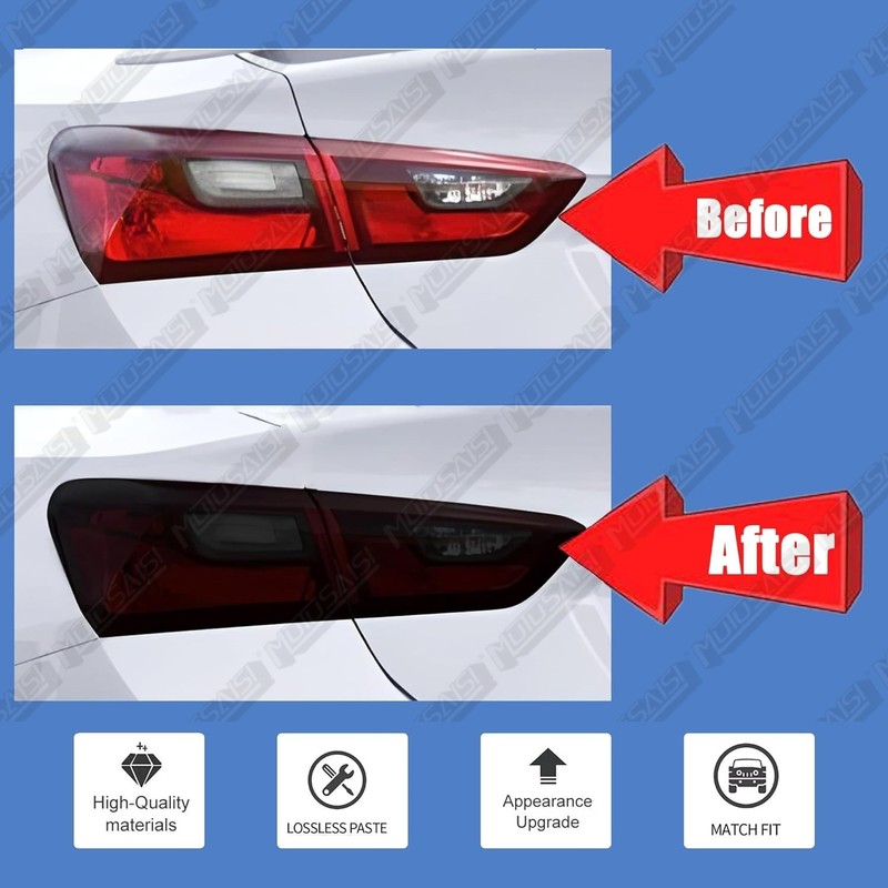 For Chevy Malibu 16-18 / L LS RS 19-25 Tail Light Cover Guard Trim Smoked Black gallery
