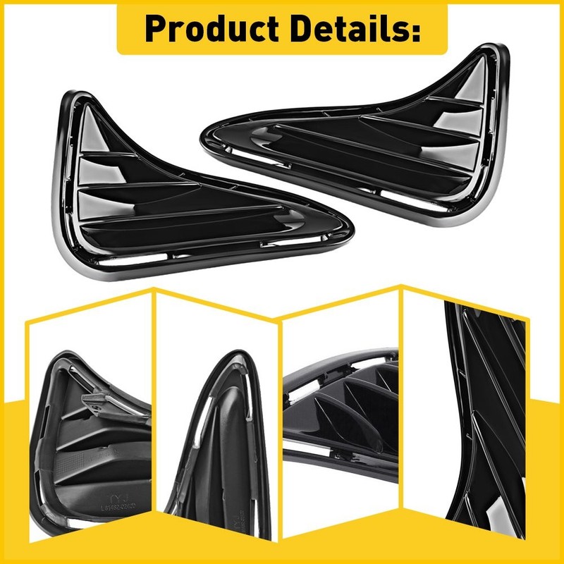 Fog Light Trim Lamp Bezel Cover Gloss Black for 2017-19 Toyota Corolla LE XLE CE gallery