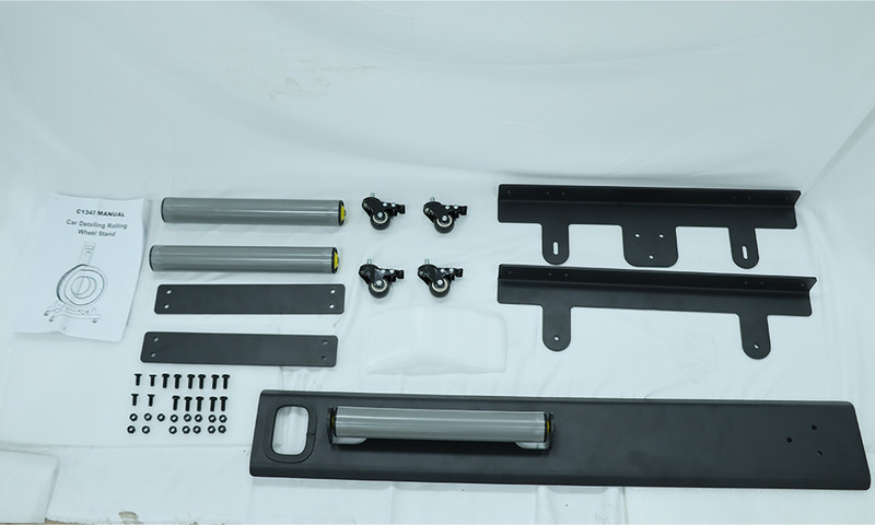 Wheel Cleaning Stand with Rollers Wheel Detailing Stand for Coating Polishing gallery