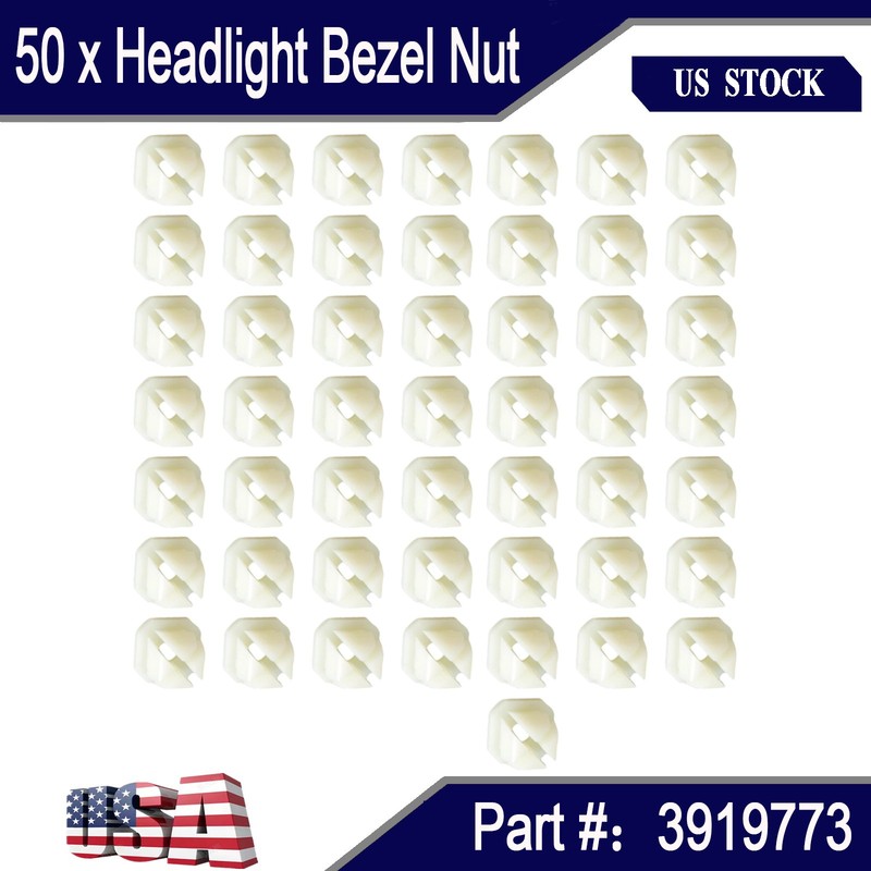 50x Headlight Bezel Grill Screw Nut Clip Fit For GM Chevrolet Oldsmobile 347347
