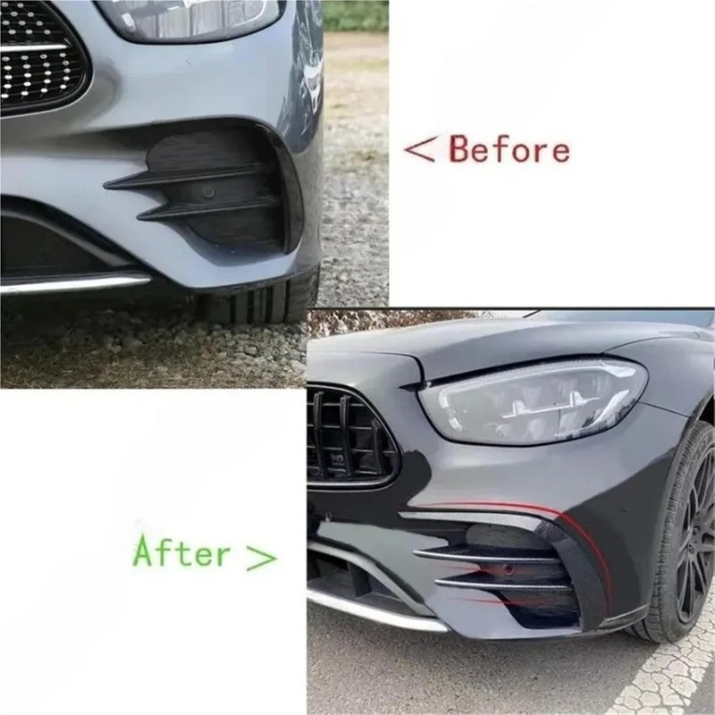 Front Bumper Lip Splitter Spoiler+Fog Light Cover Trim Fit Benz E-Class W213 gallery