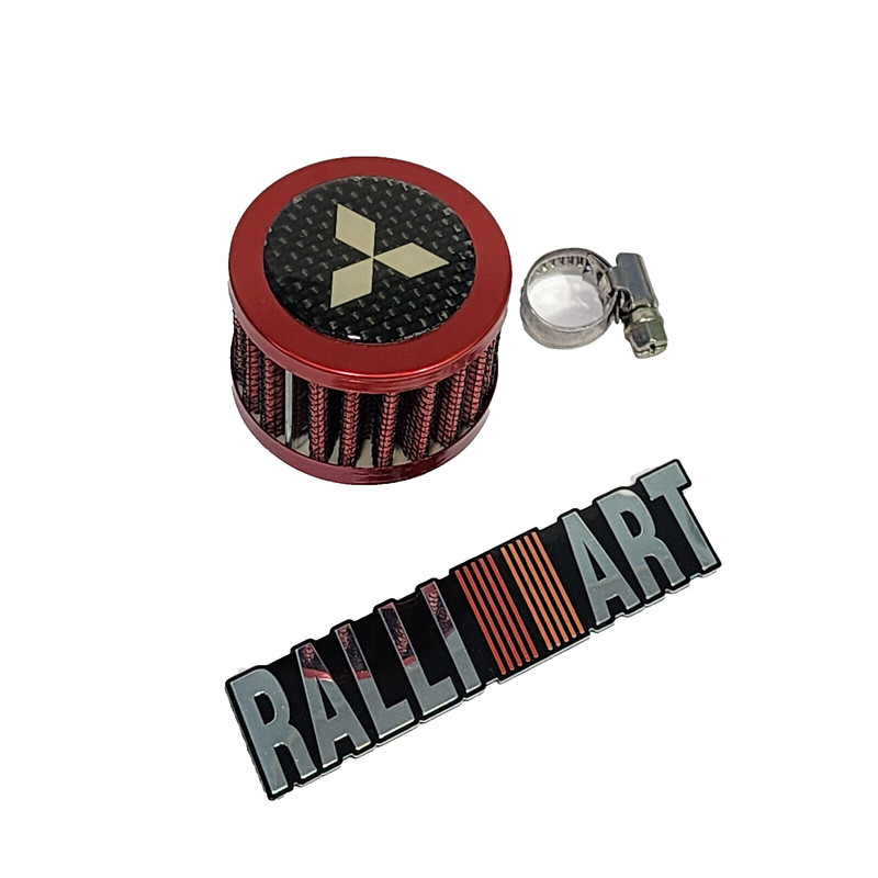 MITSUBISHI DIAMOND ENGINE 12MM RACING MINI AIR OIL BREATHER FILTER – RED CF