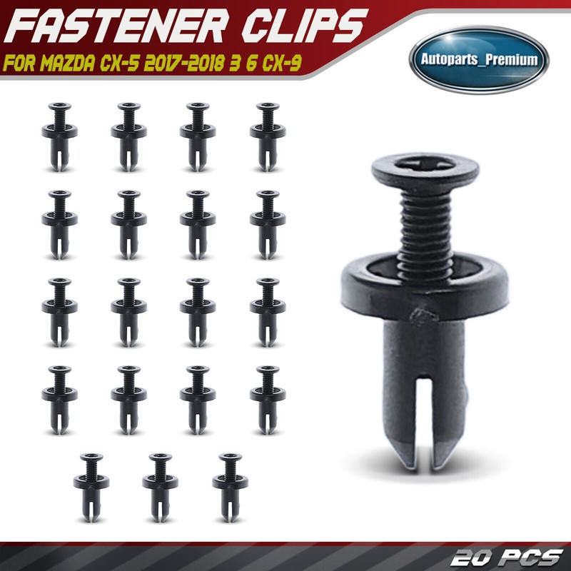 20Pcs 5mm Nylon Retainer Clips Screw-Type with Open End for Mazda CX-5 3 6 CX-9